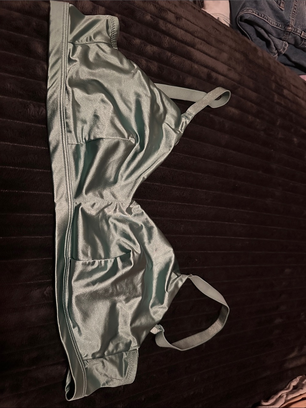 Women’s Satin-Look Bralette in Sage Green